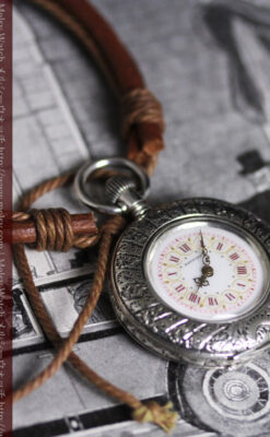 ロンジンの銀無垢アンティーク懐中時計-P2248-6