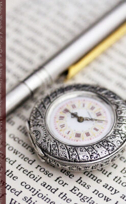 ロンジンの銀無垢アンティーク懐中時計-P2248-7