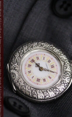 ロンジンの銀無垢アンティーク懐中時計-P2248-8