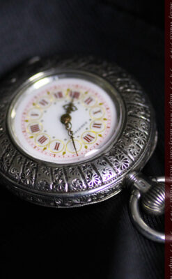ロンジンの銀無垢アンティーク懐中時計-P2248-9