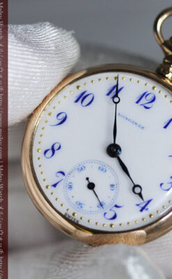 ロンジン金無垢装飾付きのアンティーク懐中時計-P2251-10