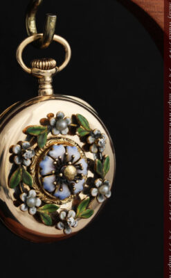 ロンジン金無垢装飾付きのアンティーク懐中時計-P2251-11