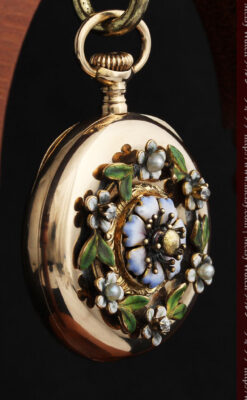 ロンジン金無垢装飾付きのアンティーク懐中時計-P2251-12