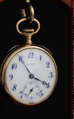 ロンジン金無垢装飾付きのアンティーク懐中時計-P2251-13