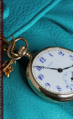 ロンジン金無垢装飾付きのアンティーク懐中時計-P2251-16