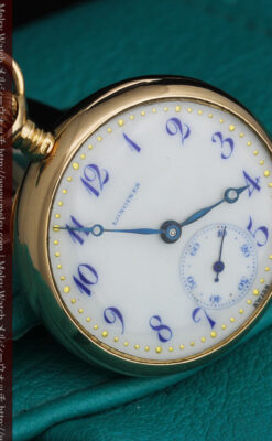 ロンジン金無垢装飾付きのアンティーク懐中時計-P2251-19