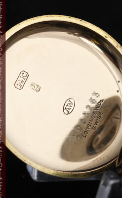 ロンジン金無垢装飾付きのアンティーク懐中時計-P2251-20