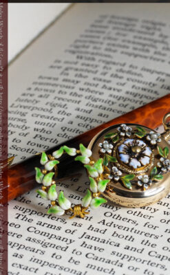 ロンジン金無垢装飾付きのアンティーク懐中時計-P2251-7