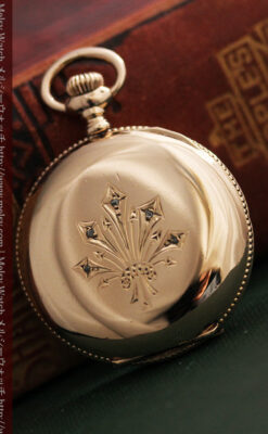 ウォルサムのダイヤモンド入りアンティーク懐中時計-P2254-10