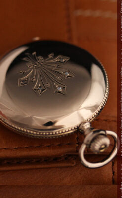 ウォルサムのダイヤモンド入りアンティーク懐中時計-P2254-5