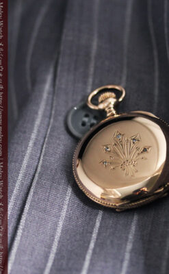 ウォルサムのダイヤモンド入りアンティーク懐中時計-P2254-7