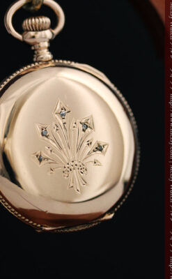 ウォルサムのダイヤモンド入りアンティーク懐中時計-P2254-9