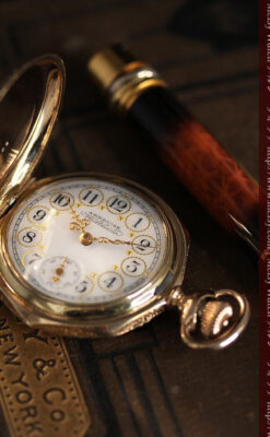 郷愁を誘うウォルサムのアンティーク懐中時計-P2255-5