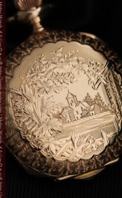 郷愁を誘うウォルサムのアンティーク懐中時計-P2255-8