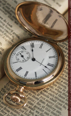 イニシャルIの金細工が美しいウォルサムのアンティーク懐中時計 【1898年製】-P2258-12