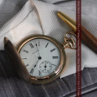 イニシャルIの金細工が美しいウォルサムの懐中時計 【1898年製】