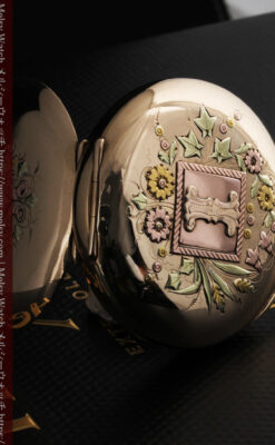 イニシャルIの金細工が美しいウォルサムのアンティーク懐中時計 【1898年製】-P2258-3