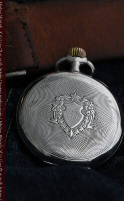 オメガの24時間表示の銀無垢アンティーク懐中時計 【1915年製】-P2259-8