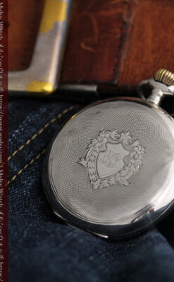 オメガの24時間表示の銀無垢アンティーク懐中時計 【1915年製】-P2259-9