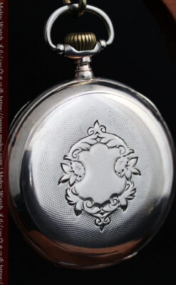 オメガの風格ある銀無垢アンティーク懐中時計 【1907年製】-P2260-10