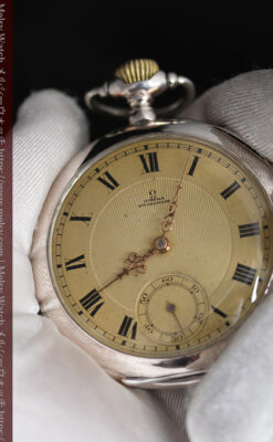 オメガの風格ある銀無垢アンティーク懐中時計 【1907年製】-P2260-11