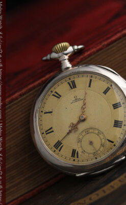 オメガの風格ある銀無垢アンティーク懐中時計 【1907年製】-P2260-5