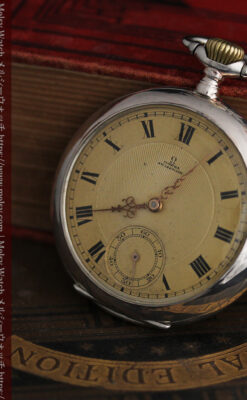 オメガの風格ある銀無垢アンティーク懐中時計 【1907年製】-P2260-6