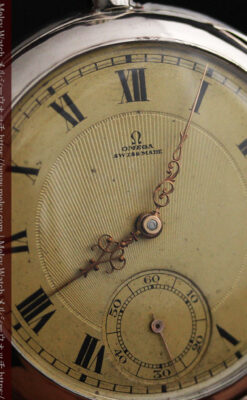 オメガの風格ある銀無垢アンティーク懐中時計 【1907年製】-P2260-9