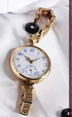 ティファニーの18金無垢アンティーク時計 懐中時計ネックレス兼腕時計 【1905年製】-P2262-12