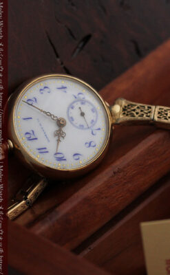 ティファニーの18金無垢アンティーク時計 懐中時計ネックレス兼腕時計 【1905年製】-P2262-13