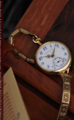 ティファニーの18金無垢アンティーク時計 懐中時計ネックレス兼腕時計 【1905年製】-P2262-14