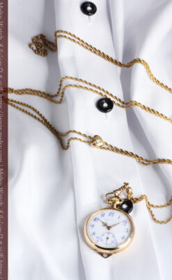 ティファニーの18金無垢アンティーク時計 懐中時計ネックレス兼腕時計 【1905年製】-P2262-16