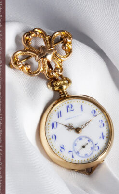 ティファニーの18金無垢アンティーク時計 懐中時計ネックレス兼腕時計 【1905年製】-P2262-23