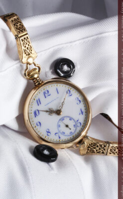 ティファニーの18金無垢アンティーク時計 懐中時計ネックレス兼腕時計 【1905年製】-P2262-5