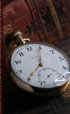 ロレックスの彫りと雰囲気の良い金無垢アンティーク懐中時計【1923年頃】-P2264-1