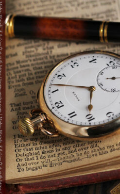 ロレックスの彫りと雰囲気の良い金無垢アンティーク懐中時計【1923年頃】-P2264-10