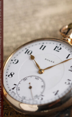 ロレックスの彫りと雰囲気の良い金無垢アンティーク懐中時計【1923年頃】-P2264-12