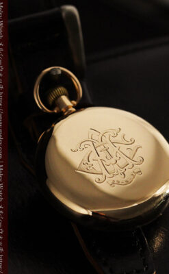 ロレックスの彫りと雰囲気の良い金無垢アンティーク懐中時計【1923年頃】-P2264-17