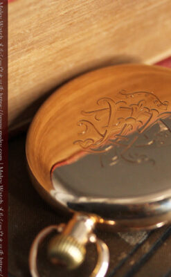 ロレックスの彫りと雰囲気の良い金無垢アンティーク懐中時計【1923年頃】-P2264-2