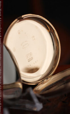 ロレックスの彫りと雰囲気の良い金無垢アンティーク懐中時計【1923年頃】-P2264-21
