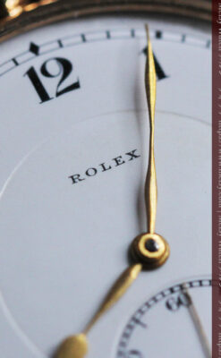 ロレックスの彫りと雰囲気の良い金無垢アンティーク懐中時計【1923年頃】-P2264-3