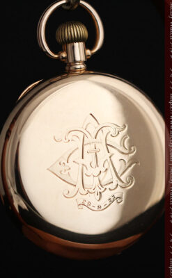 ロレックスの彫りと雰囲気の良い金無垢アンティーク懐中時計【1923年頃】-P2264-5