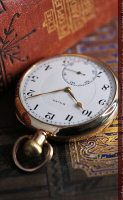 ロレックスの彫りと雰囲気の良い金無垢アンティーク懐中時計【1923年頃】-P2264-6