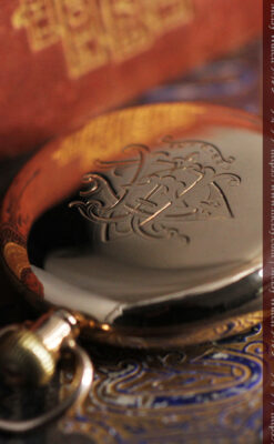 ロレックスの彫りと雰囲気の良い金無垢アンティーク懐中時計【1923年頃】-P2264-9