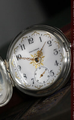 ウォルサムの秀麗な大型銀無垢アンティーク懐中時計 【1909年製】-P2267-13