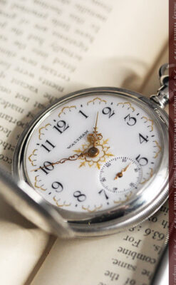 ウォルサムの秀麗な大型銀無垢アンティーク懐中時計 【1909年製】-P2267-16