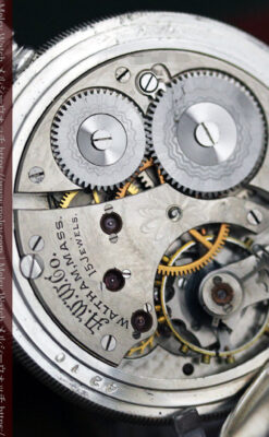 ウォルサムの秀麗な大型銀無垢アンティーク懐中時計 【1909年製】-P2267-20