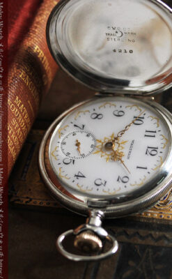 ウォルサムの秀麗な大型銀無垢アンティーク懐中時計 【1909年製】-P2267-3