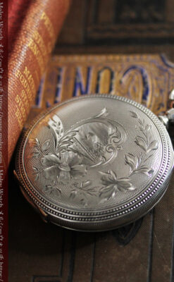 ウォルサムの秀麗な大型銀無垢アンティーク懐中時計 【1909年製】-P2267-8