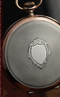 ショパールの品のあるローズ色を組み合わせた銀無垢アンティーク懐中時計 【1910年頃】-P2268-12